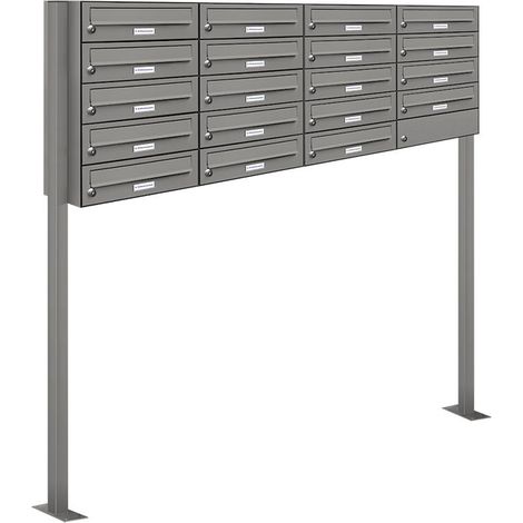 19er Premium Standbriefkasten RAL 9007 freistehend Postkasten Ständer 4x5 (1/5)