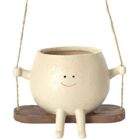 (Blanc)Pot de fleurs - Swing Face - Blanc - Rond - Plastique - Pour plantes d'intérieur (1/4)