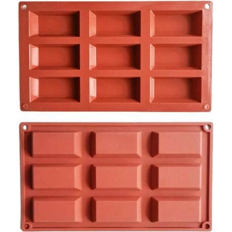 Moules en Silicone - Non spécifié - Rectangle - 9 Cavités - Antiadhésif - Température -40 à +230°C (1/4)