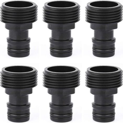 Connecteur mâle 3/4 pouce : pour connecter des appareils d'arrosage avec filetage intérieur, filetage extérieur 25 mm 6 pièces (1/3)