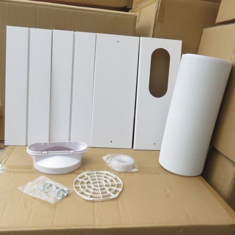 Accessory kit for portable air conditioner sealing plate, window deflector, adjustable length from 43 to 220 cm, multifunctional interface (1/5)
