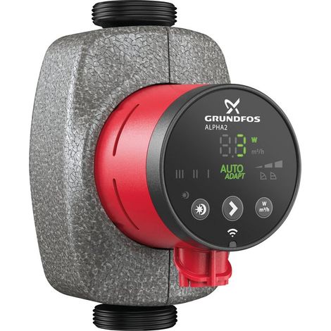 Grundfos – Circulateur ALPHA2 25-60 180 – Régulation électronique – Mode nuit et été – Économie d'énergie – Pour chauffage et climatisation