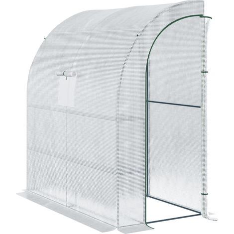 Serre de jardin Outsunny Serre de jardin PE avec étagères 3 niveaux, serre de balcon, bâche renforcée 140 g/m², châssis en acier, 2 portes zippées enroulables, pour légumes plantes fleurs, 200 x 100 x (1/5)