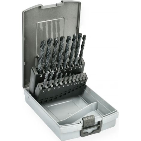 Coffret de 19 forets en acier HSS laminés 1 à 10mm - HANGER - 155090 (1/3)