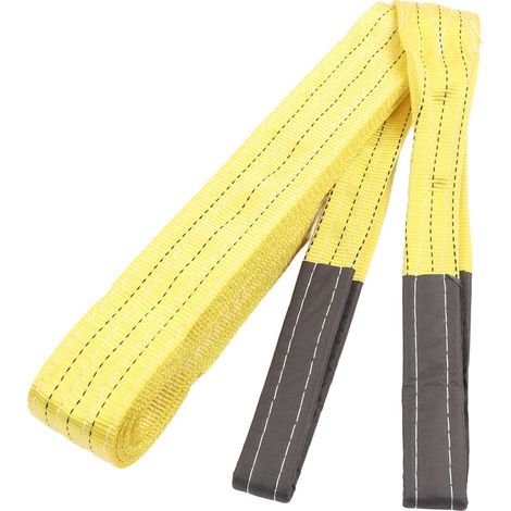 Élingue de levage plate en polyester jaune à double boucle 3T 6M pour grues industrielles (1/5)