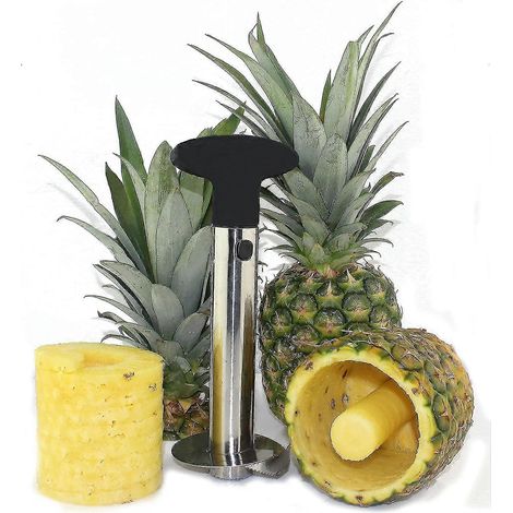 Coupe-ananas/éplucheur/videur en acier inoxydable, lejihomeca Coupe-ananas, Ananas (1/5)