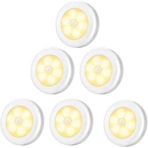 6-teiliges Set warmweißer Nachtlichter mit Bewegungssensor (C2723), smarte Nachttischbeleuchtung, für Innen- und Außenbeleuchtung, Dekoration (1/5)