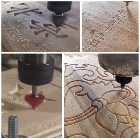 NALOOKAMIC 6Pcs Fraise à rainurer droit en V, 60° 90° 120°, queue de 8mm, Fraise à bois 3D en V Fraise à graver CNC (1/3)