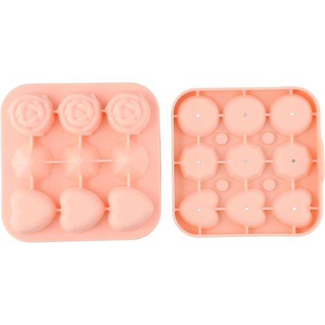 à glaçons en silicone forme de cœur et diamant, robuste 12 cm pour les (1/5)
