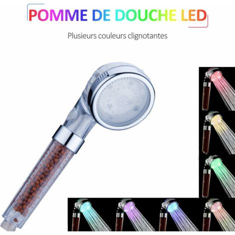 Led Main Led De Douche Tete De Douche Ionique Filtre Automatiquement Plusieurs Couleurs Changeant De Couleur Pour Salle De Bains De Douche, Multicolore, Led De Couleurs Multiples (1/5)