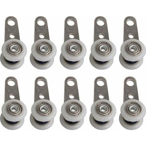 Lot De 10 Roulettes Pour Baies Vitrées Ou Portes Coulissantes - En Métal Et En Plastique - 4,5X 1,9Cm (1/5)