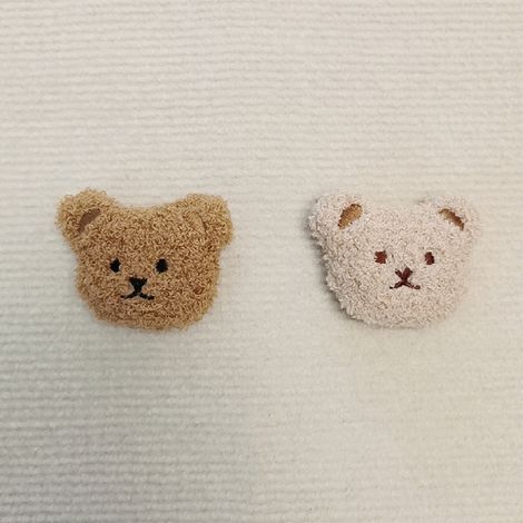 Aimant magnétique peluche ourson 3D tête brodée aimant souple caoutchouc déco frigo cuisine couleur thé au lait (1/5)