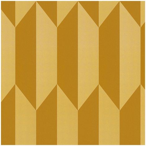Exclusive luxury wallpaper wall Profhome 790866 hot embossed non-woven wallpaper textured with geometric shapes and metallic effect gold ochre yellow 5,33 m2 (1/5)