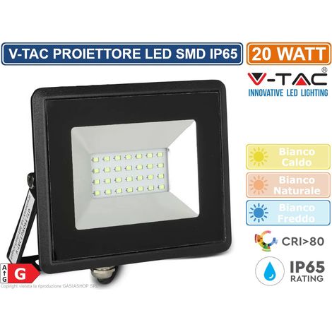 V-TAC VT-4021 E-SERIES FARO LED SMD 20W ULTRA SOTTILE DA ESTERNO COLORE NERO - SKU 5946 / 5947 / 5948 - Colore Luce: Bianco Naturale