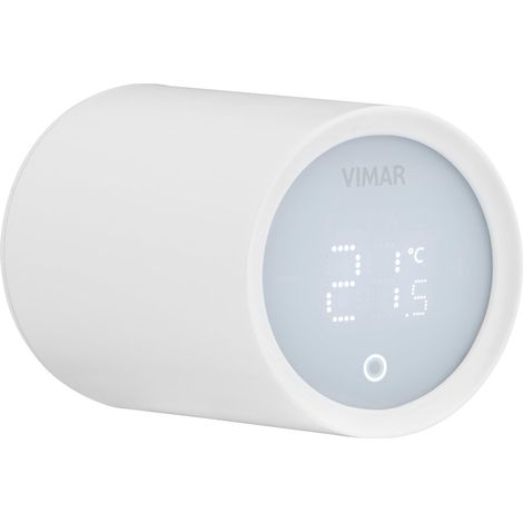 Vimar 03989 Valvola Termostatica Smart per Termosifoni, Controllo Remoto e Vocale, Maggiore Risparmio Energetico, Installazione Facile e Ampia Compatibilità Grazie Agli Adattatori Forniti