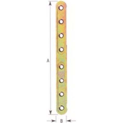 plaque de jonction droite en acier pour panneaux de caillebotis en bois 20x206 mm