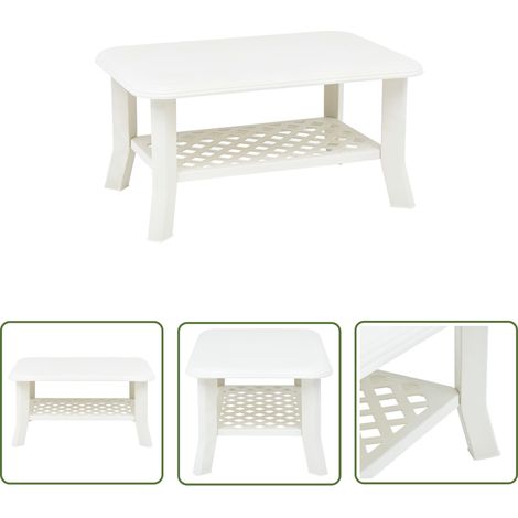 INLIFE Table basse Blanc 90 x 60 x 46 cm Plastique (1/5)