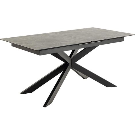 Irwine Esstisch 90x168/210cm inkl. 1 Zusatzplatte schwarz. (1/2)