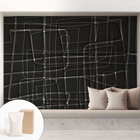 Papier peint intissé pour salon chambre à coucher peint imprimé pour mur - Colle incluse gratuite Lignes abstraites 208x146 cm (1/5)