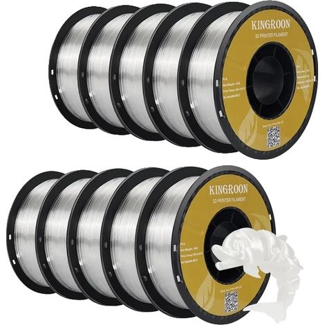 3D-Druckerfilament, 10 kg Spule, Durchmesser 1,75 mm, transparentes PLA. (1/2)