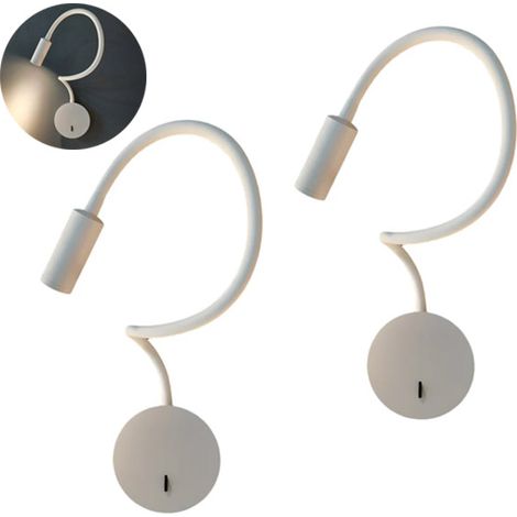 2 x Luminaire Veilleuse Intérieure LED USB - 3W Lumière Chaude, Installation Facile 360° - Murale pour Salon,Couloir,Chevet - Angle Ajustable (1/5)