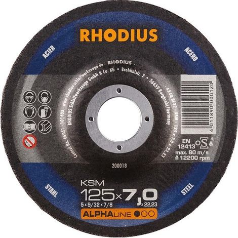 Disco de corte KSM 125 x 7,0mm Acero Rhodius