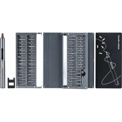 StarTech CTK55PCEDRIVE Set di cacciaviti elettrici di precisione con 55 punte coppia massima 0,35 N.m velocita' 110 RPM alimentazione 2 batterie AAA materiale alluminio colore Argento (1/5)