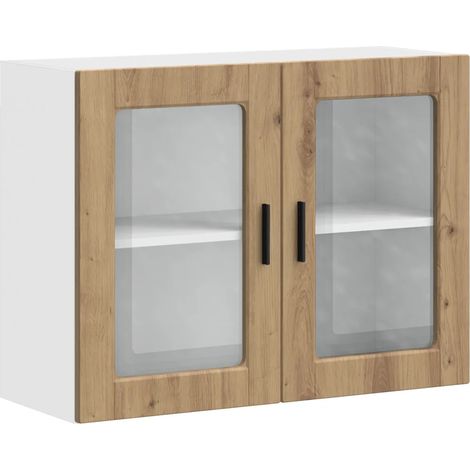 Armario de pared de cocina de madera de ingeniería de 80 x 31 x 60 cm diseño práctico almacenamiento artesanal de roble 020050401 (1/5)