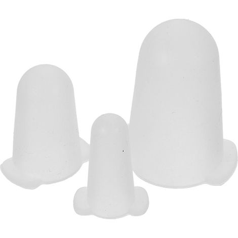 Lot de 3 protège-douilles à pâtisserie en silicone souple-4.50X2.80X2.80CM-White (1/4)