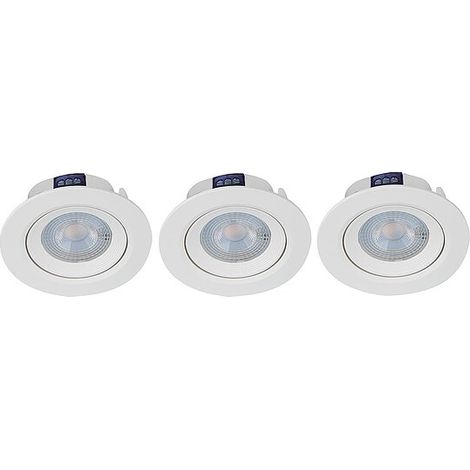 LED's light Spots 3 Stk, 5W, 2700K, 360lm, Weiß - dimmbar - 82 x 42 mm