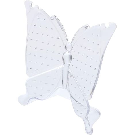 Porta orecchini pendenti multifunzionale, in acrilico trasparente, organizer per gioielli da scrivania, 96 fori, design a farfalla, piccolo espositore moderno (1/5)