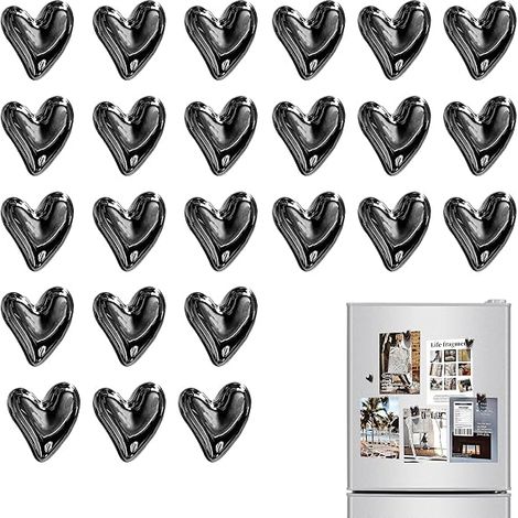 aimants frigo cœur Noir Gun, Magnets décoratifs 2,4 × 2,1 cm aimant 6 × 1,5 mm, réfrigérateur, Tableau magnétique, Bureau (1/5)
