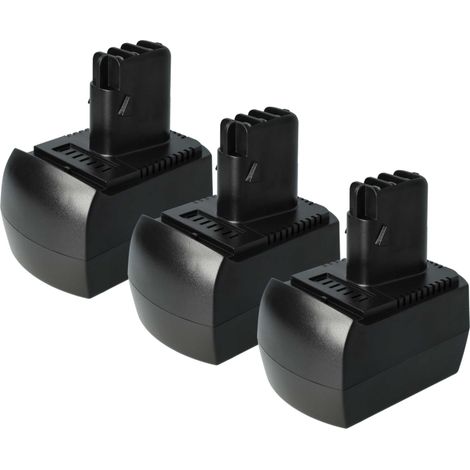 vhbw 3x Akku Ersatz für Metabo 6.02151.50, 6.25473 für Werkzeug (1500 mAh, NiMH, 12 V)