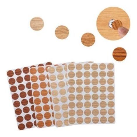192 Pièces 15mm Cache Vis, Autocollant Bois en Texture Bois PVC Cache Trou Meuble Cache Vis Adhesif Cache Trou Mur Autocollants pour Trous de Vis (1/4)