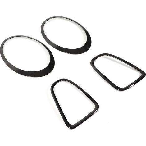 Lot de 4 garnitures de protection de phare arrière noir brillant pour Mini R56 R57 R58 R59 Cooper S JCW 2007-2015 (1/4)