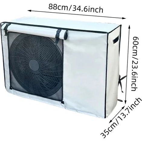 (88x60x35cm) Couvercle de moteur de climatiseur extérieur, fixé par des clips, résistant à la neige et au vent. (1/5)