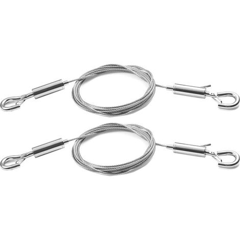 2-teiliges, verstellbares Bilderaufhänge-Set – Robustes 2 m x 1,5 mm Edelstahlseil für Spiegel, Lampen, Präsentationstafeln u. v. m. – Tragkraft bis zu 30 kg (1/5)