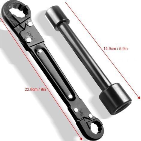Outils de plomberie – Kit de clés pour robinets d'arrêt d'angle, outils professionnels pour plombiers permettant une installation facile des robinets d'arrêt d'angle et des écrous. (1/3)