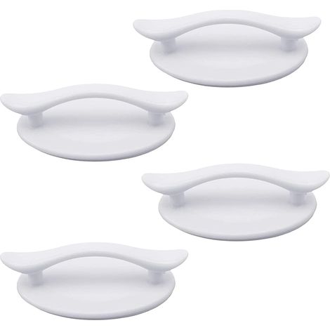 8 Poignée autocollante Plastique Blanc 8,3x4,9 cm Adhésif sans perçage pour Porte Fenêtre Tiroir Meuble (1/5)