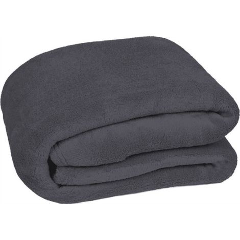 Manta en tejido de tacto sueva VALENTO Couch Gris Carbón 120 x 190 cm