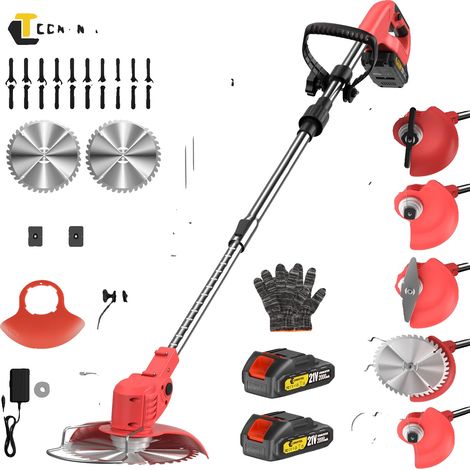 Coupe-bordures sans fil, Hauteur réglable, Accessoires polyvalents, Deux batteries-b (1/2)