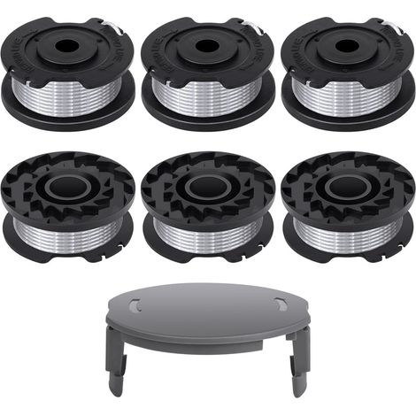 Bobine Pour Débroussailleuse - Diamètre 1 65 mm - Longueur 4 9 m - Compatible Avec Modèles F016800569 Et F016800385 - Lot De 6 Bobines Avec Capuchon (1/5)