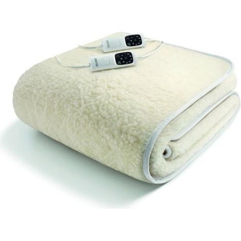 Surmatelas chauffant - Imetec - 2 places 100% laine et mérinos, 150 x 160 cm - Chauffage rapide 6 températures (1/5)