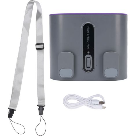 Ortviai Ventilateur Portatif pour Ceinture avec Éclairage Intégré, Batterie 6000 mAh, Gris, 100 Niveaux de Vitesse (1/5)