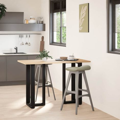 Pieds de table de bar en forme de T, 2 pièces, noir, 50 x 35 x (90-91) cm, acier
