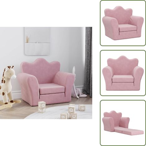 Canapé-lit pour enfants rose peluche douce - Canapé-lit Pour Enfants - Canapé Pour Enfants - Mini-canapé - Mini-canapé Pour Chambre À Coucher (1/5)
