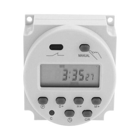 Wechselstrom-Zeitschaltuhr 220–240 V, 16 A, mit programmierbarer Digitalanzeige und elektronischer LCD-Zeitanzeige (1/5)