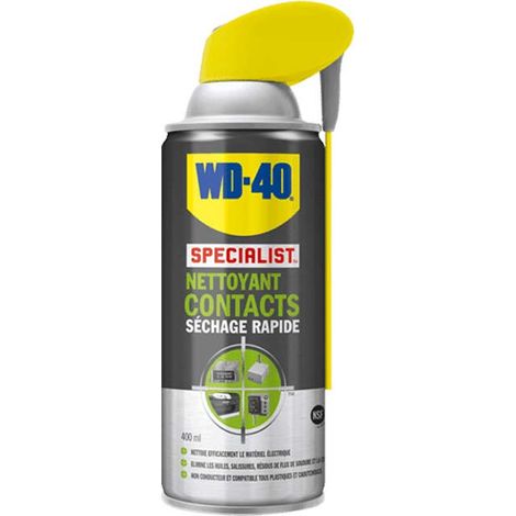 Wd-40 – Nettoyant contact 400 ml – Lubrifiant pour équipements électriques – Dissout huiles et salissures – Usage professionnel