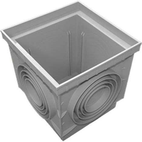 Regard évacuation monobloc 30x30 cm en polypropylène – Sans couvercle – Pour drainage efficace – Compatible avec accessoires – Jardiboutique