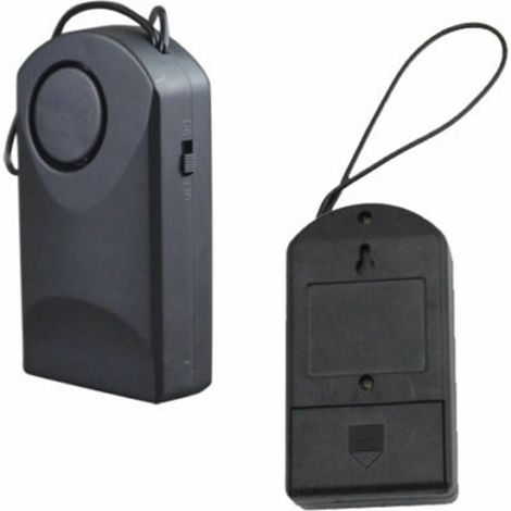 Alarme de porte sans fil (lot de 2), alarme de sécurité personnelle pour portes et fenêtres, alarme puissante de 120 dB, capteur suspendu, noir